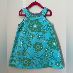 Gap Kids 100% Cotton Floral Scoop Neck Dress With Pockets Size XS 4/5